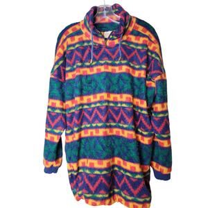 Timbuktu Artisan Fleece Aztec Western Sweatshirt Pockets Size 1 1X 14 16 18